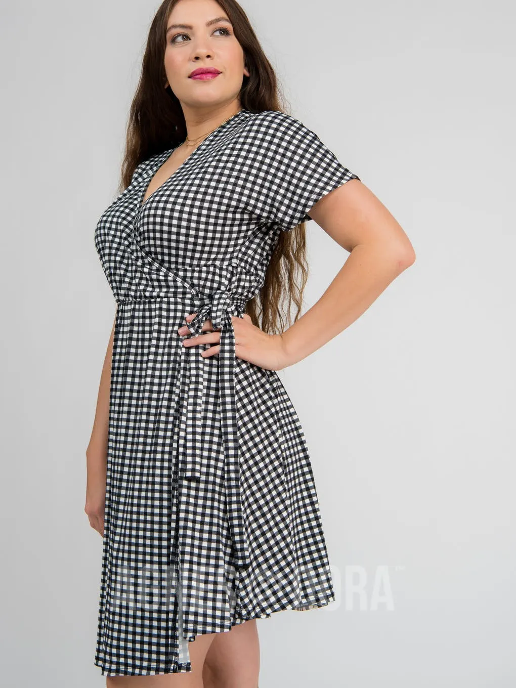 Agnes & Dora™ SMALL Signature Wrap Dress Gingham Girl