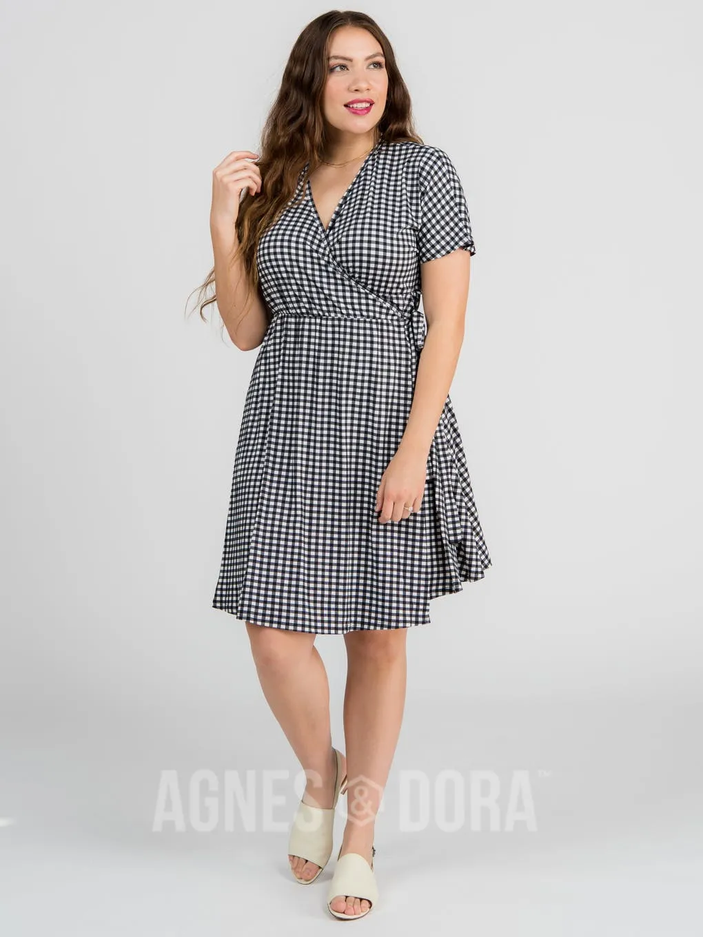 Agnes & Dora™ SMALL Signature Wrap Dress Gingham Girl