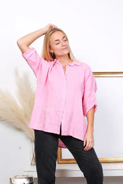 Anne   Kate Italian Trapani Linen Button Shirt