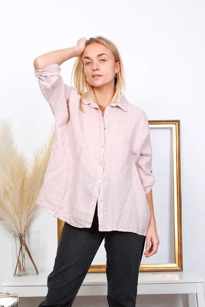 Anne   Kate Italian Trapani Linen Button Shirt