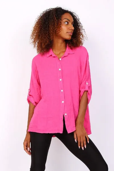 Anne   Kate Italian Trapani Linen Button Shirt