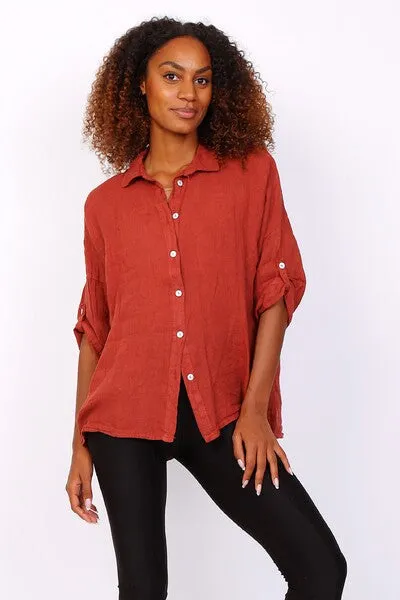 Anne   Kate Italian Trapani Linen Button Shirt