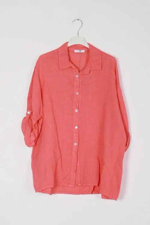 Anne   Kate Italian Trapani Linen Button Shirt