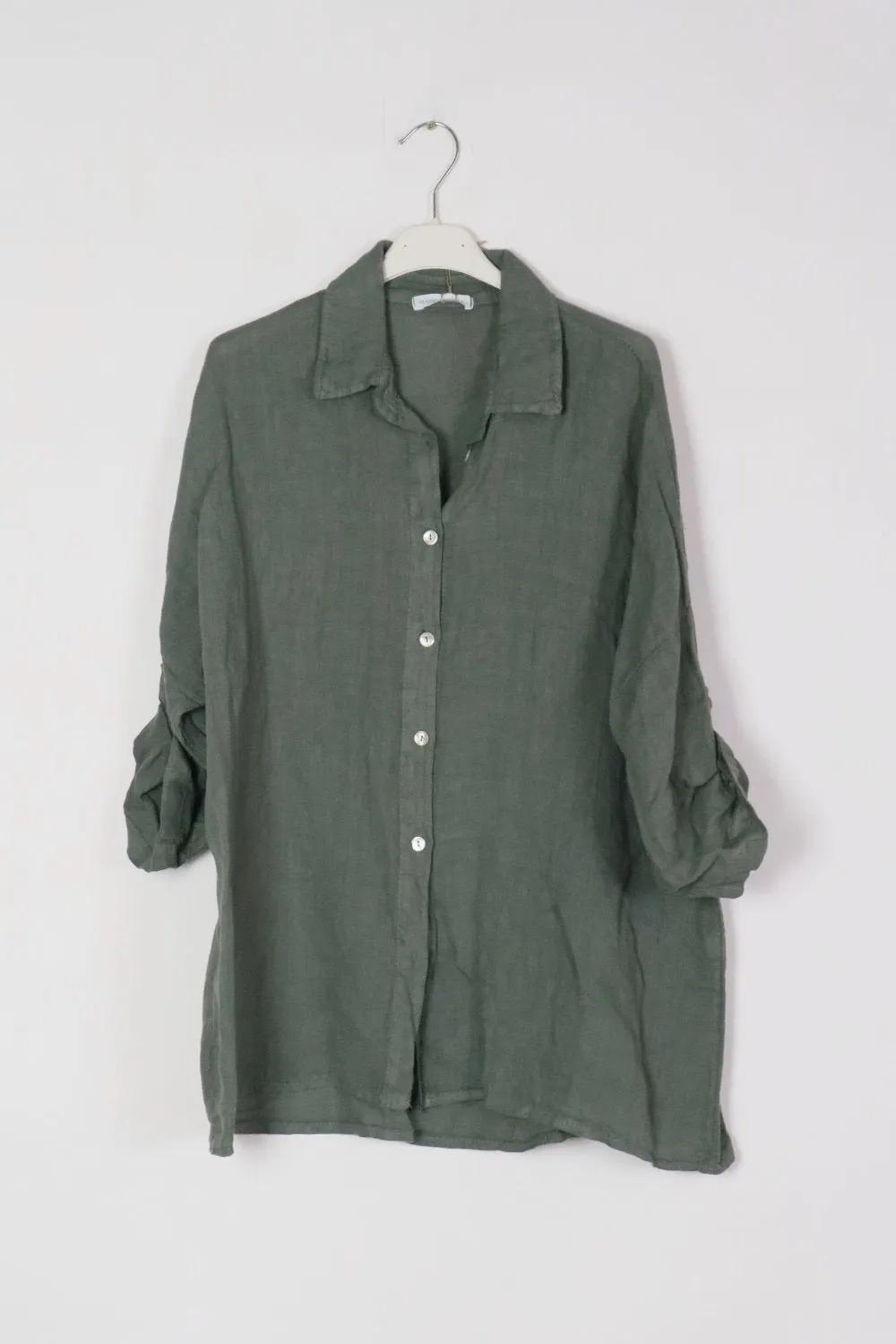 Anne   Kate Italian Trapani Linen Button Shirt