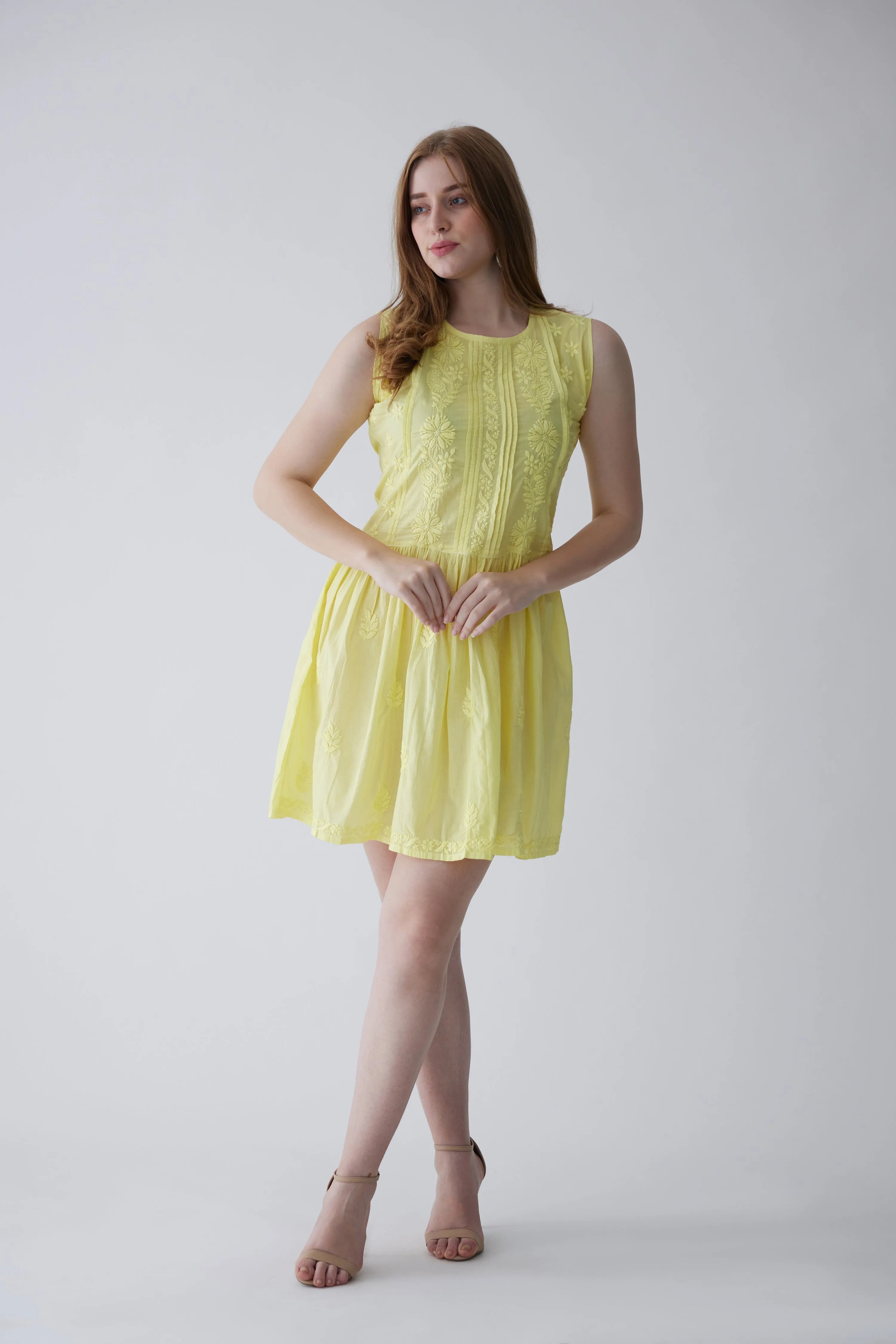 Ariel Cotton round neck dress