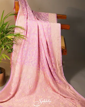 BABY PINK BANARASI GEORGETTE SAREE