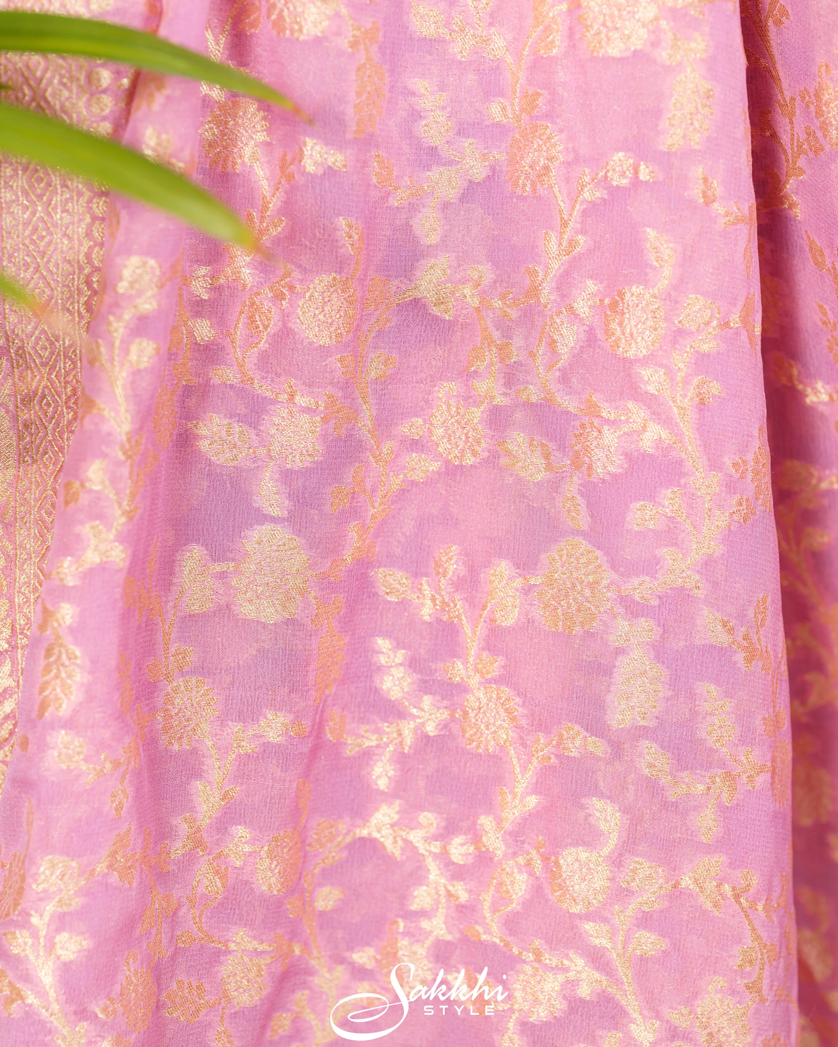 BABY PINK BANARASI GEORGETTE SAREE