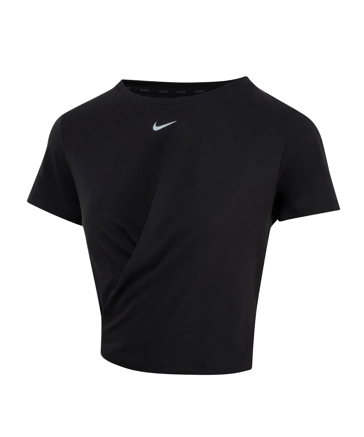 Black/Reflective Silver - Women’s Nike One Luxe Dri-FIT short sleeve standard twist top