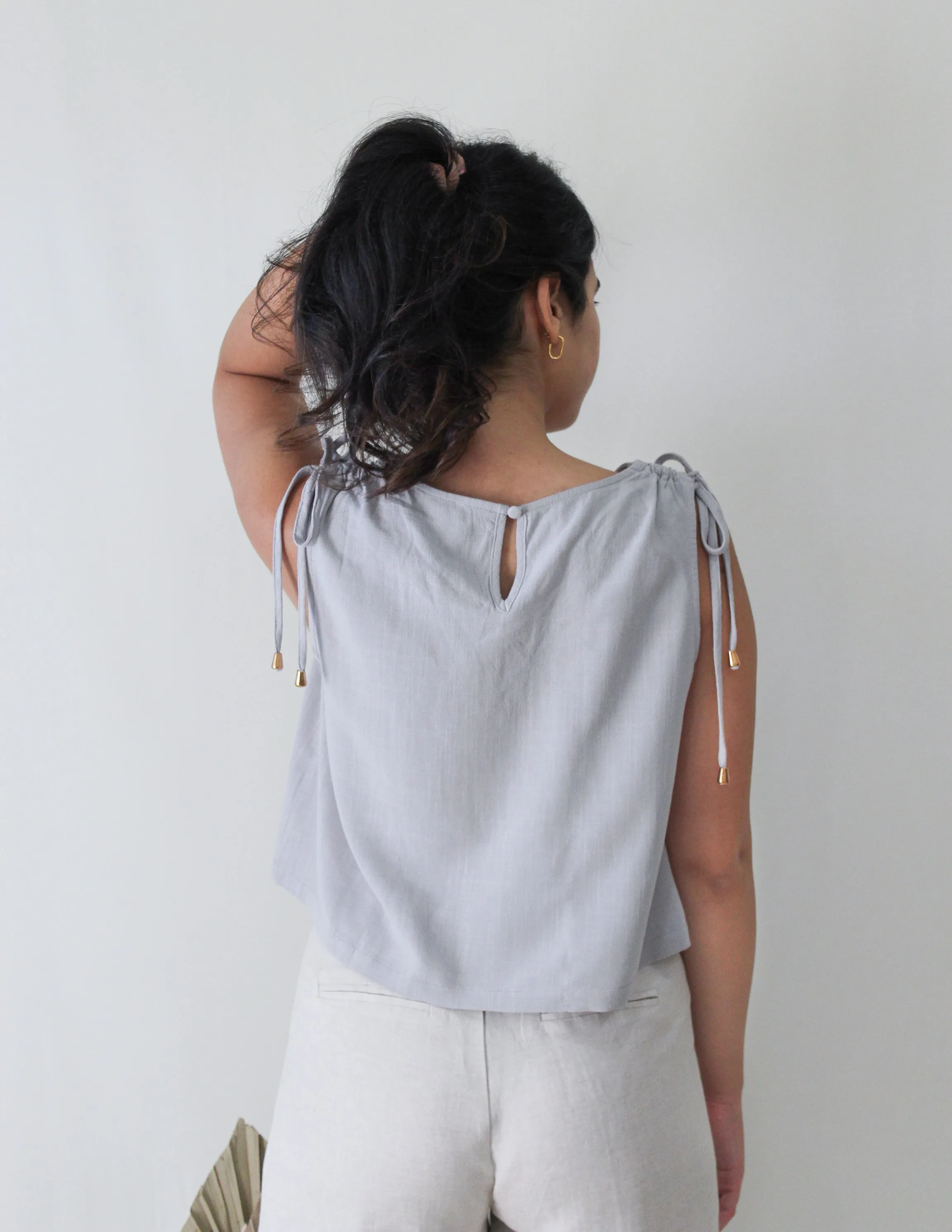 Blue Linen Top