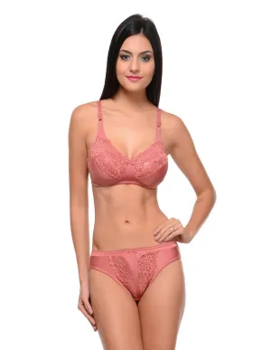 Bodycare Bridal Pink color Bra & Panty Set in Nylon Elastane-6403DPI