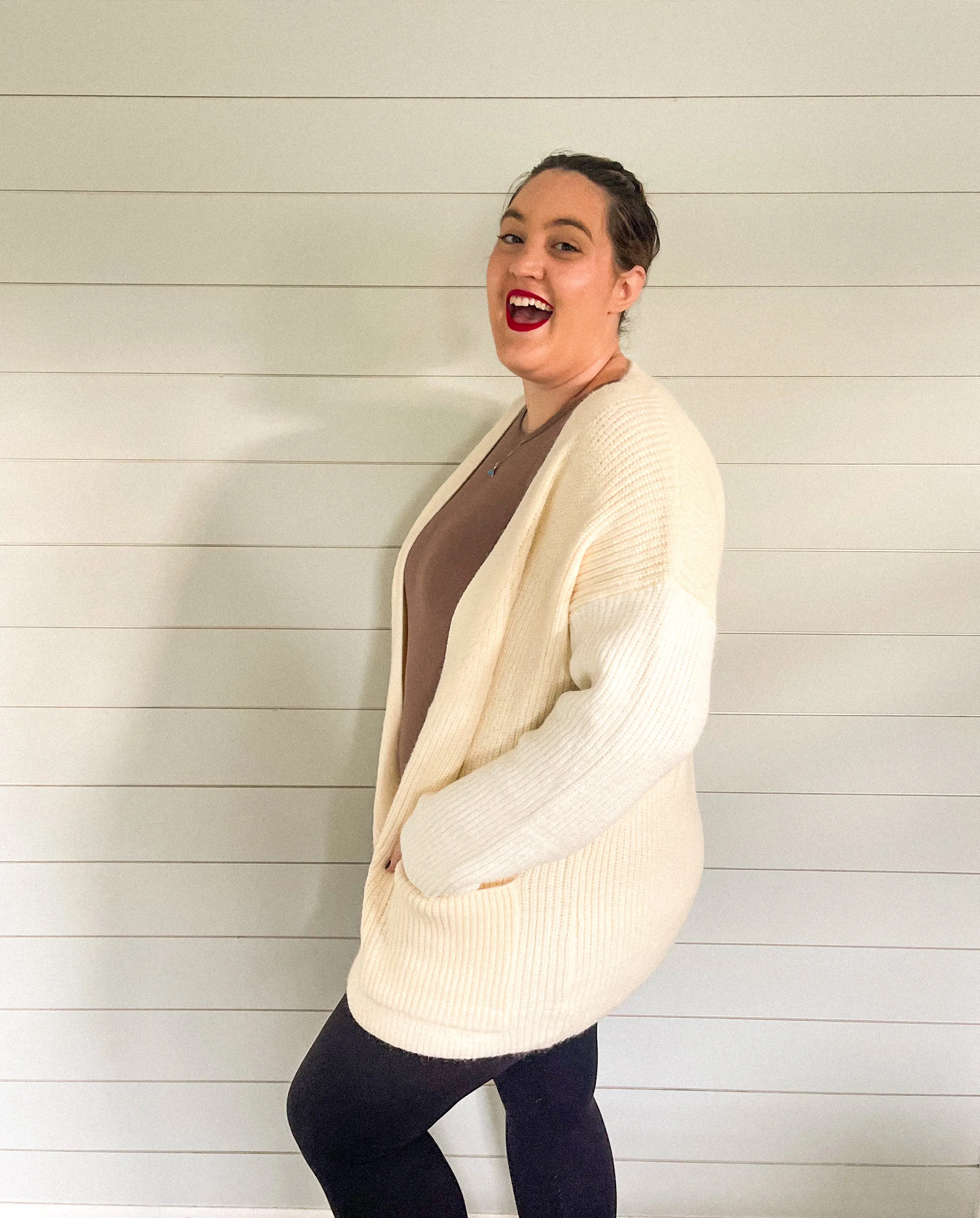 Buttercream Dreams Color-Blocked Cozy Cardigan