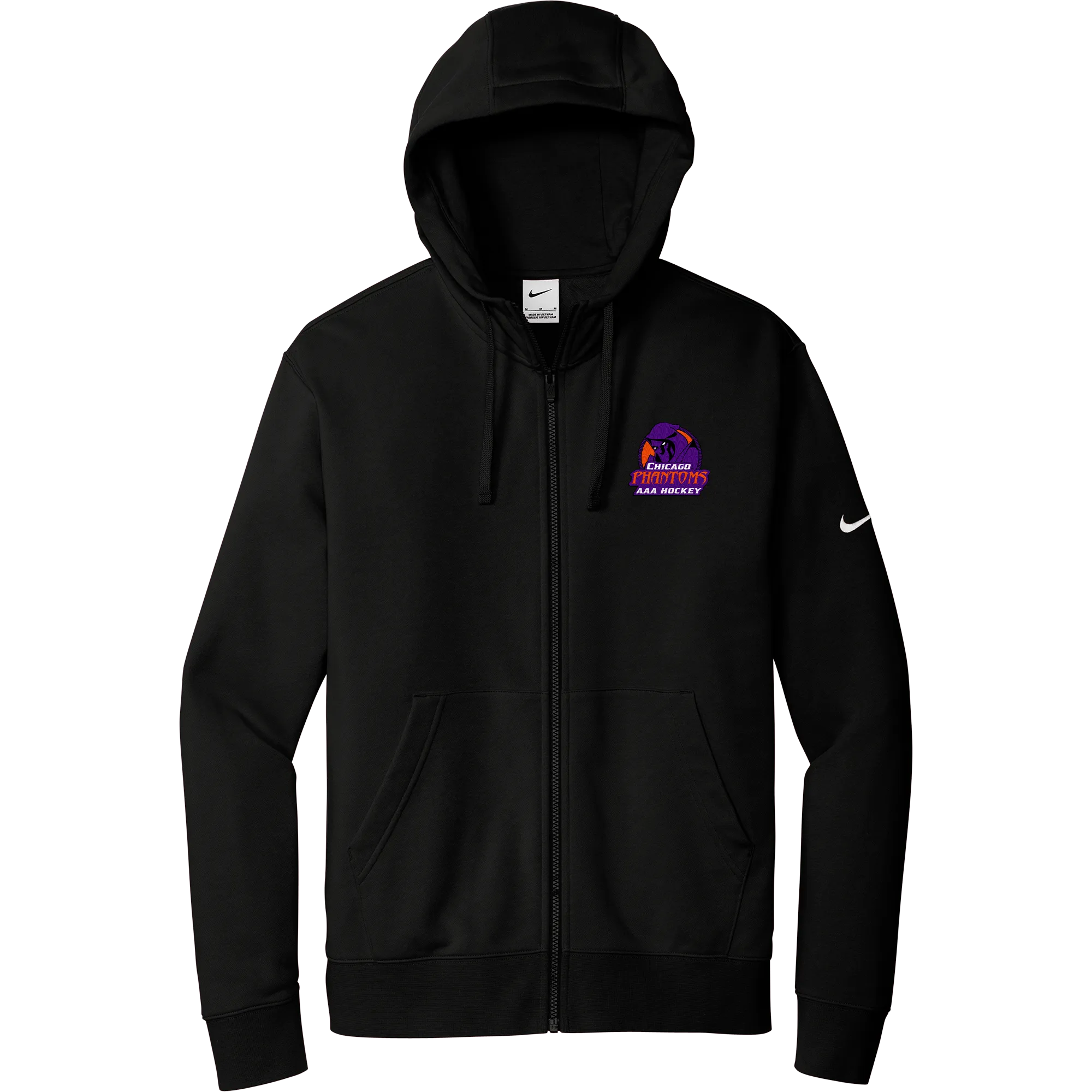 Chicago Phantoms Nike Club Fleece Sleeve Swoosh Full-Zip Hoodie