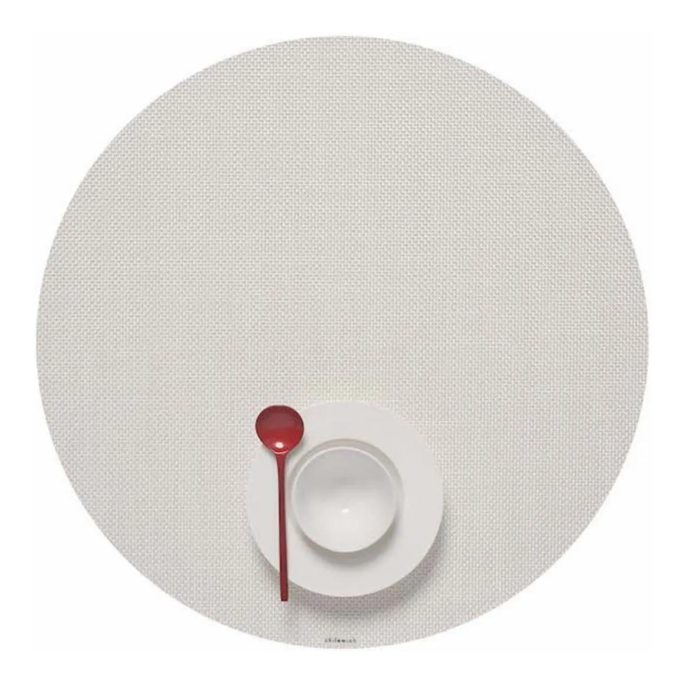 Chilewich Round Mini Basketweave Placemat - White