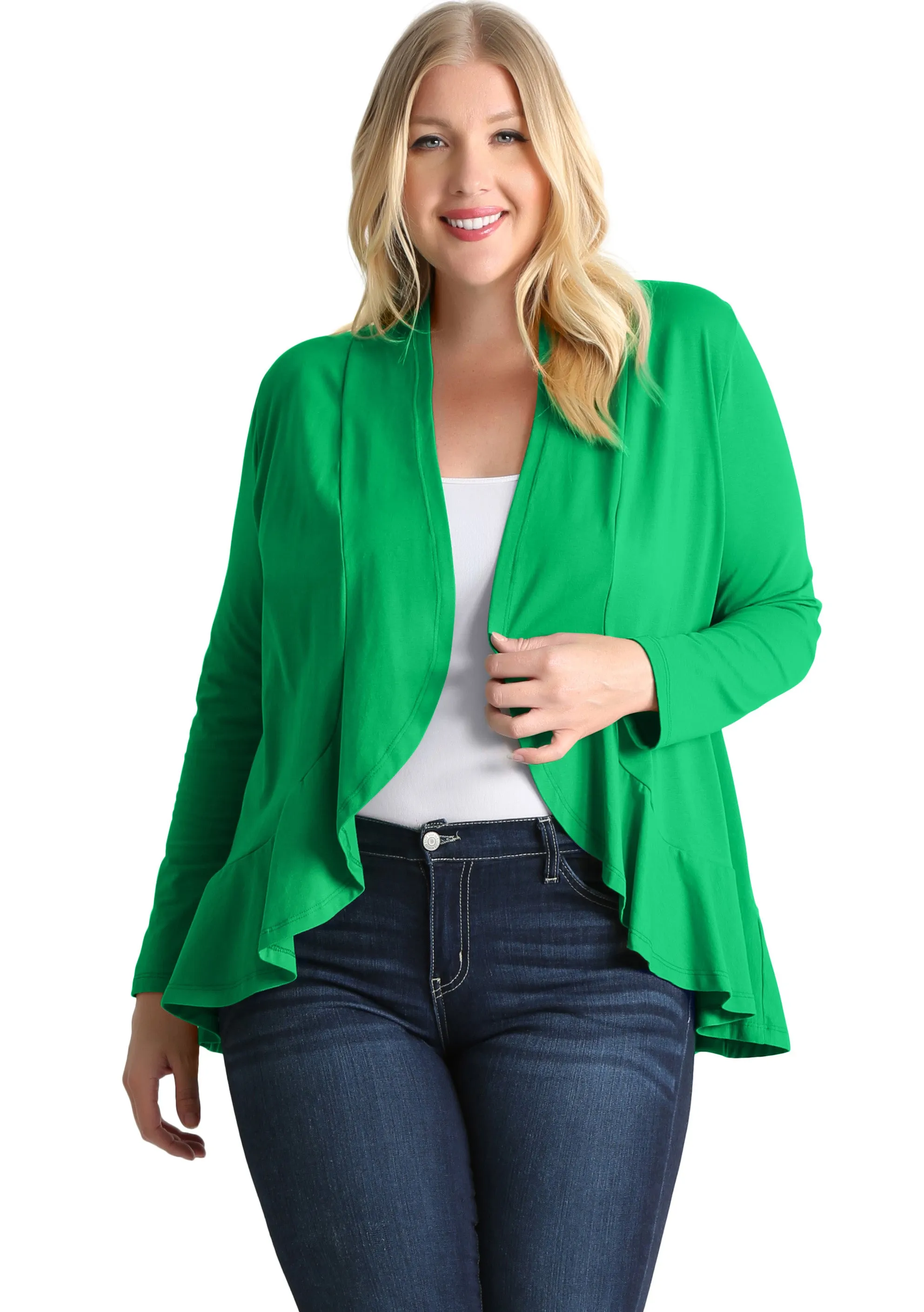 Classy In Ruffles Plus Size Cardigan