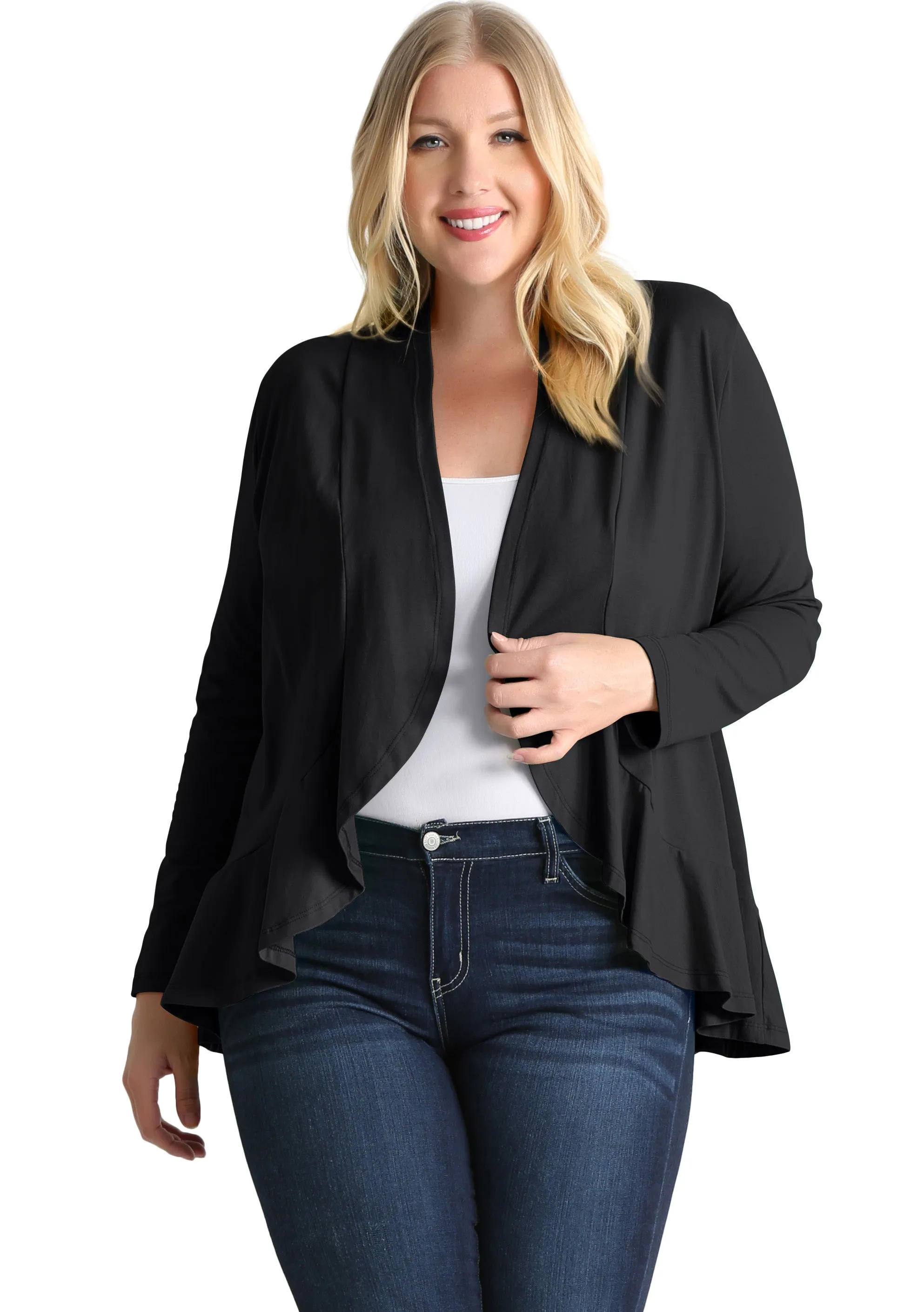 Classy In Ruffles Plus Size Cardigan