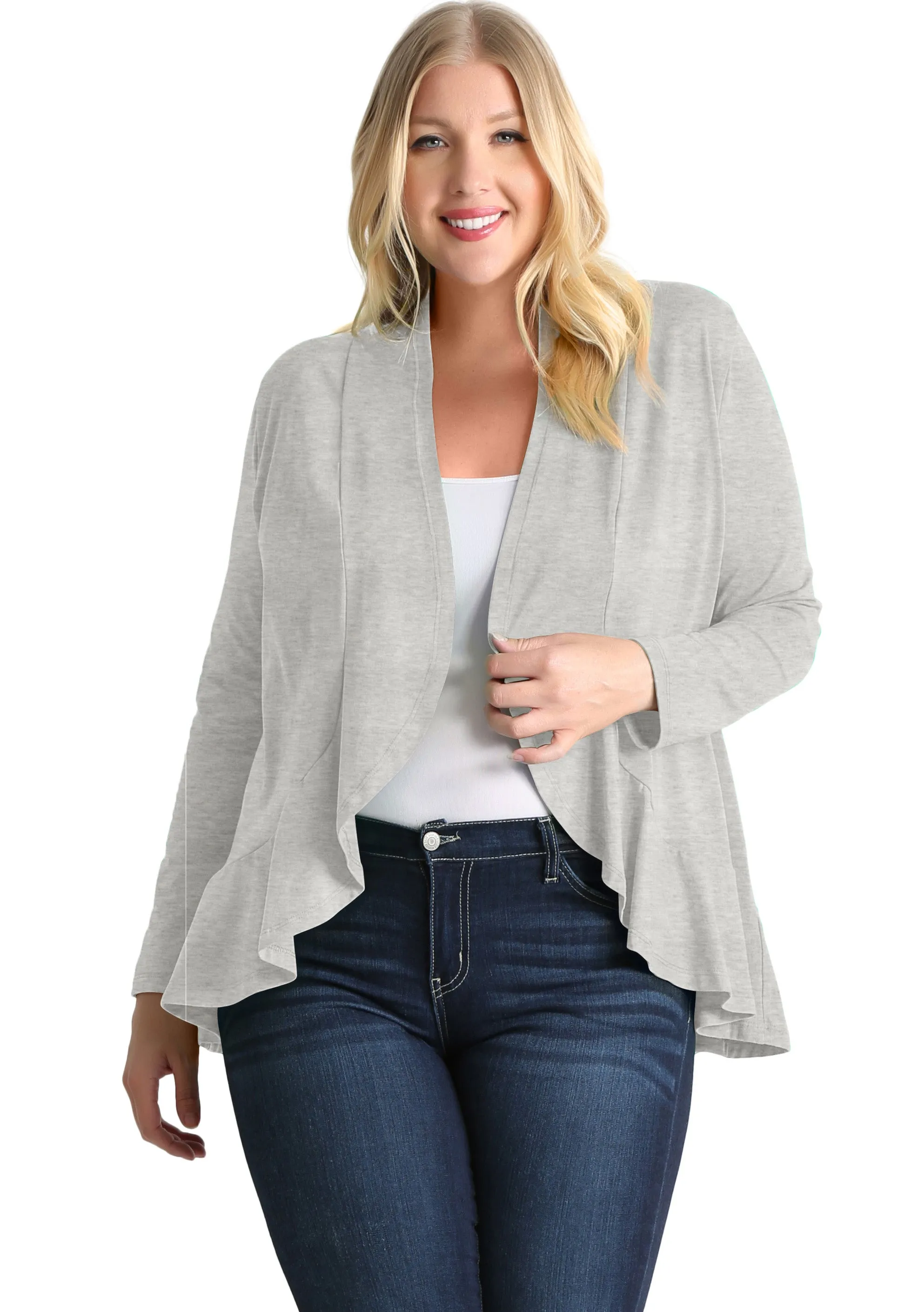 Classy In Ruffles Plus Size Cardigan