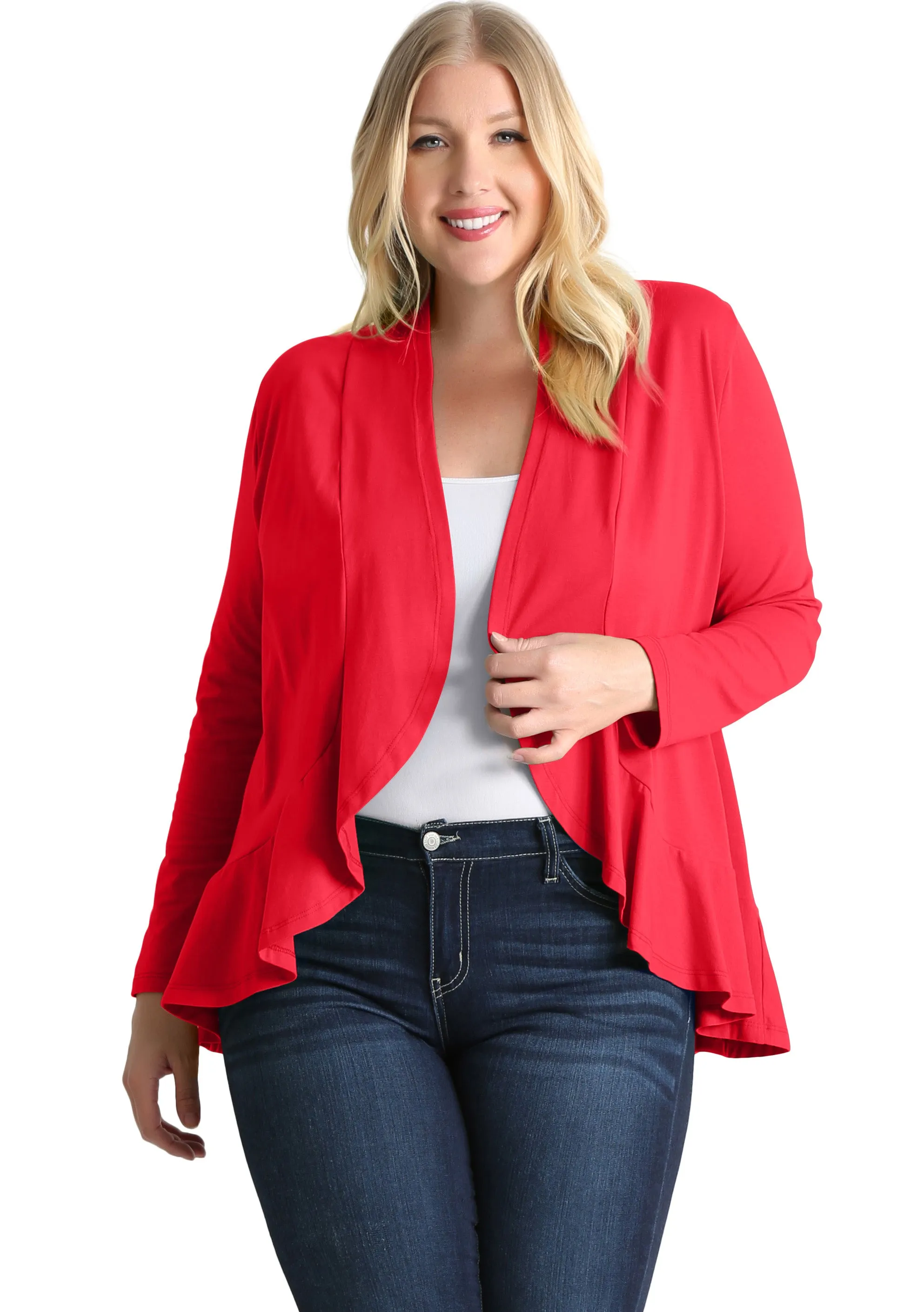 Classy In Ruffles Plus Size Cardigan