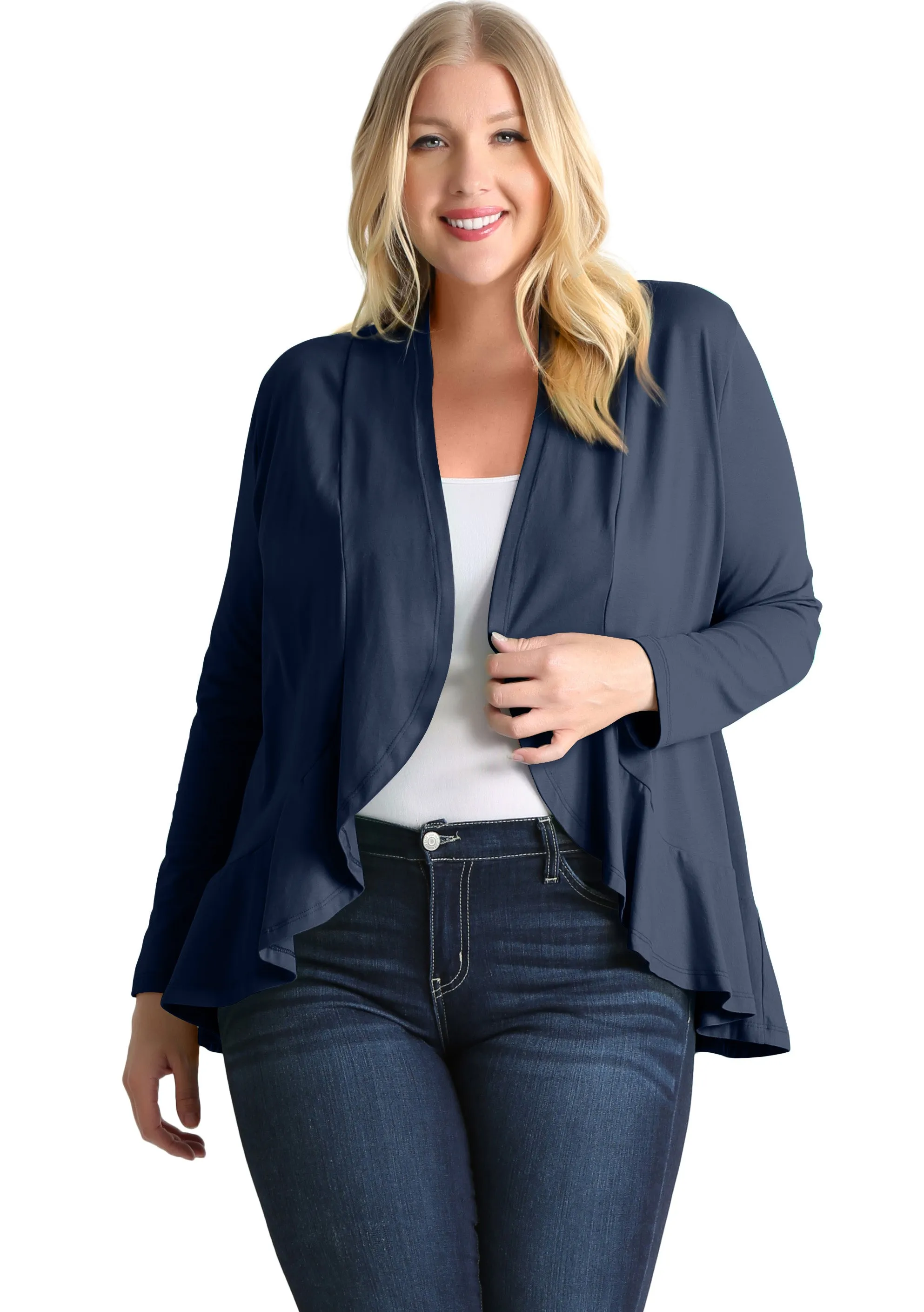 Classy In Ruffles Plus Size Cardigan