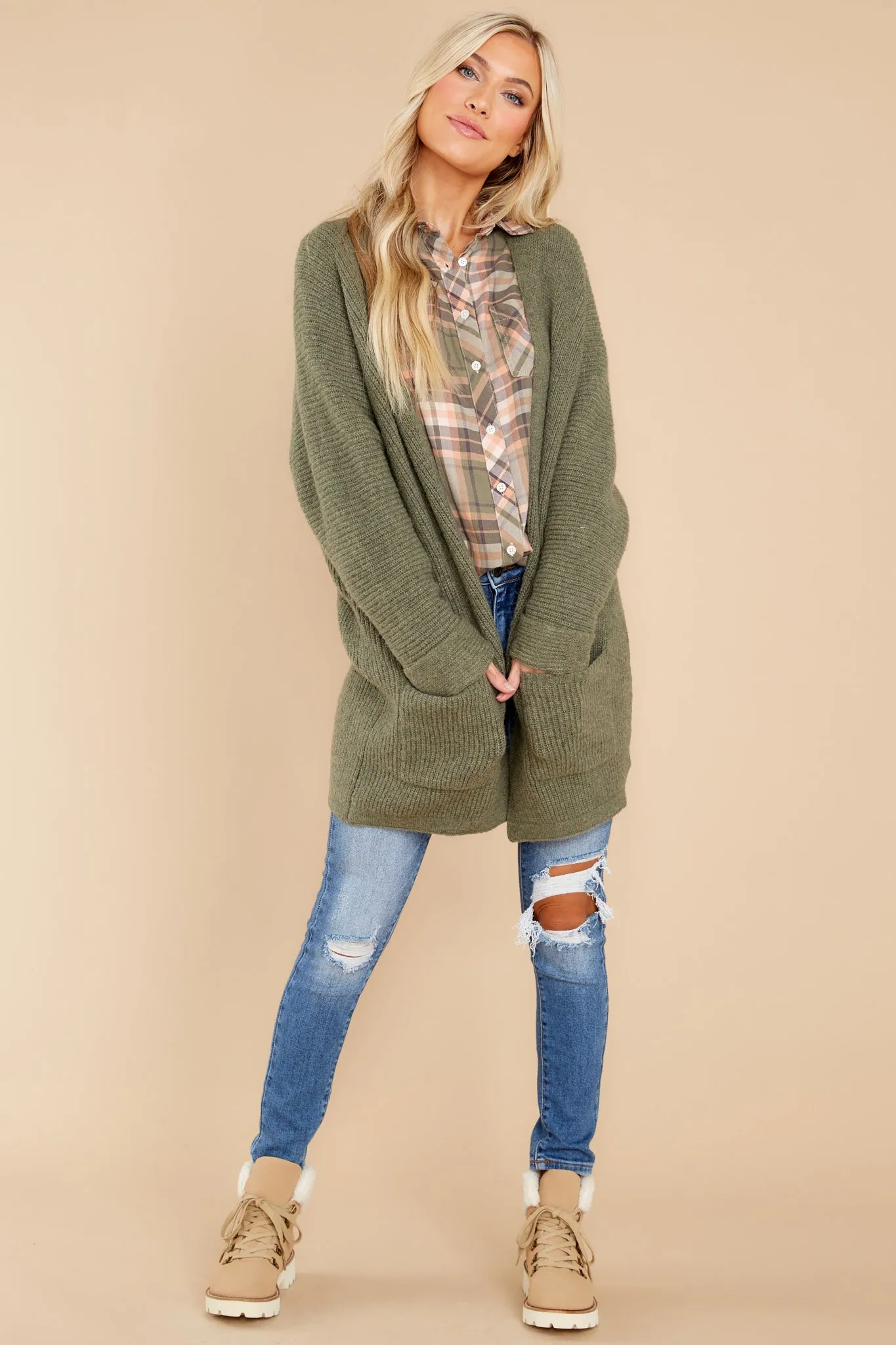 Embracing Thoughts Olive Cardigan