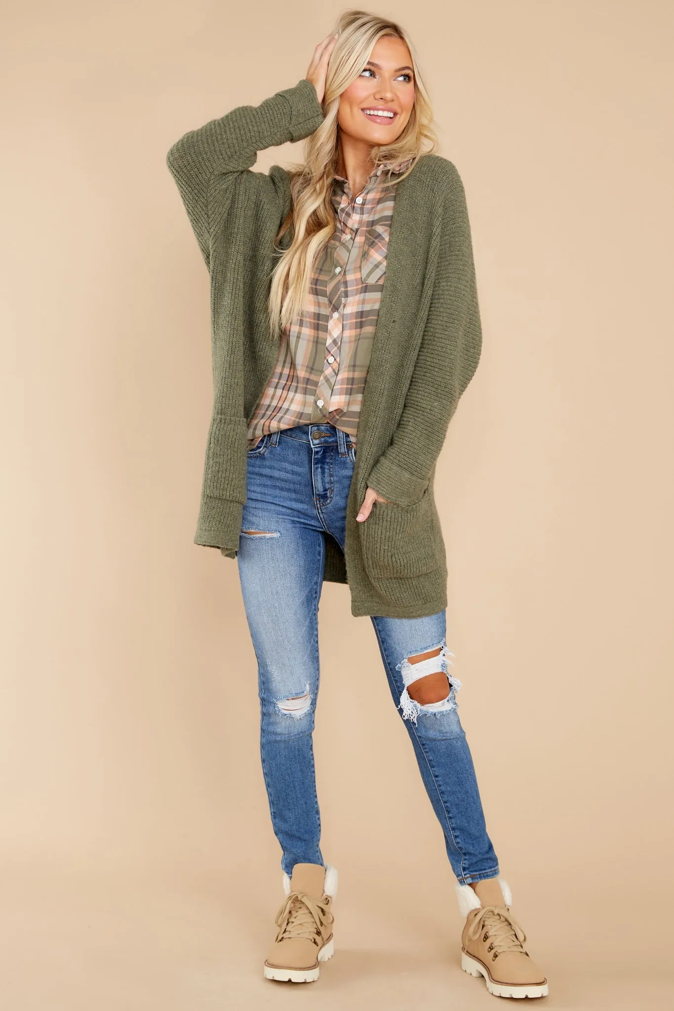 Embracing Thoughts Olive Cardigan