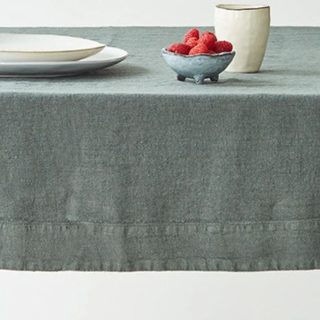 Forest Green Linen Tablecloth