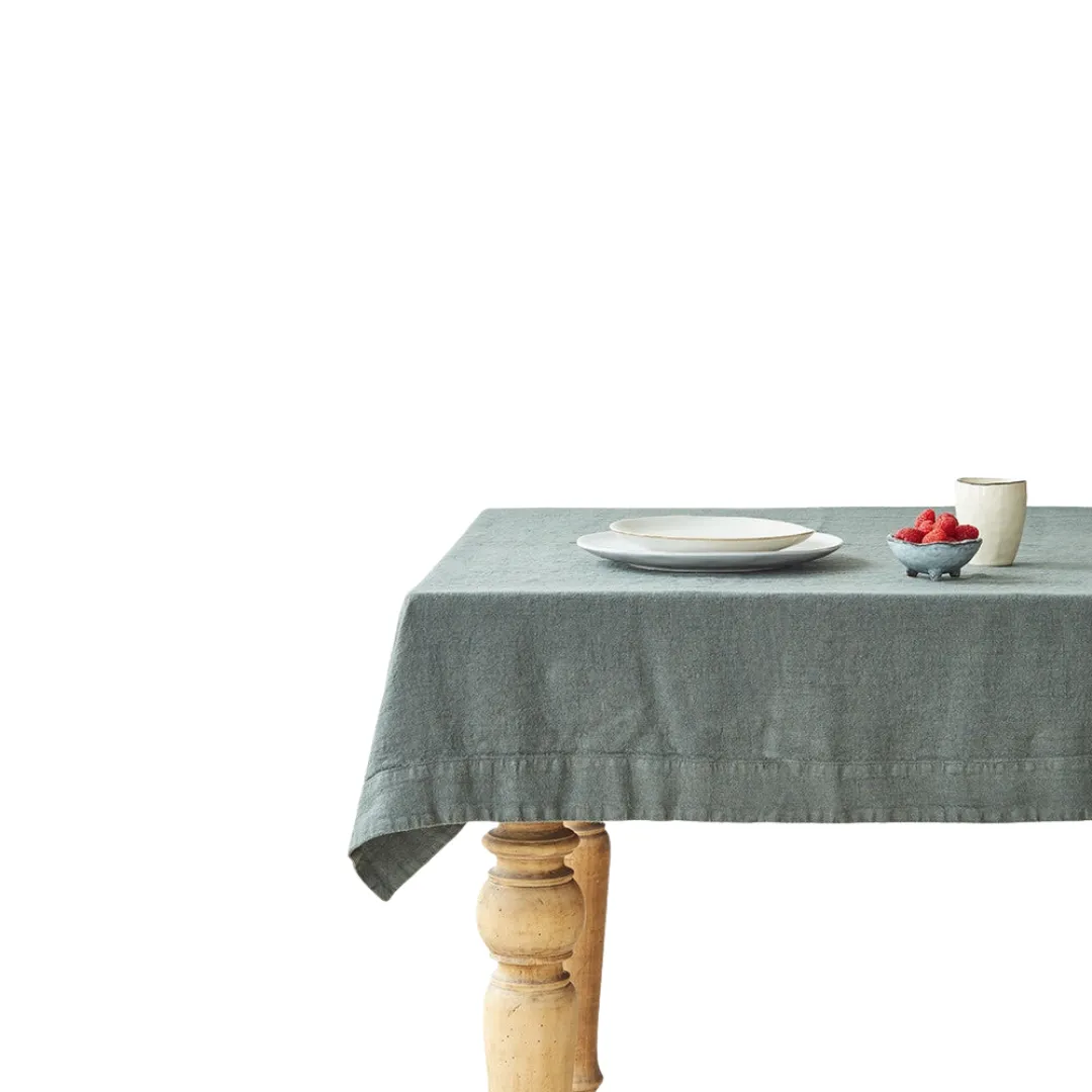 Forest Green Linen Tablecloth