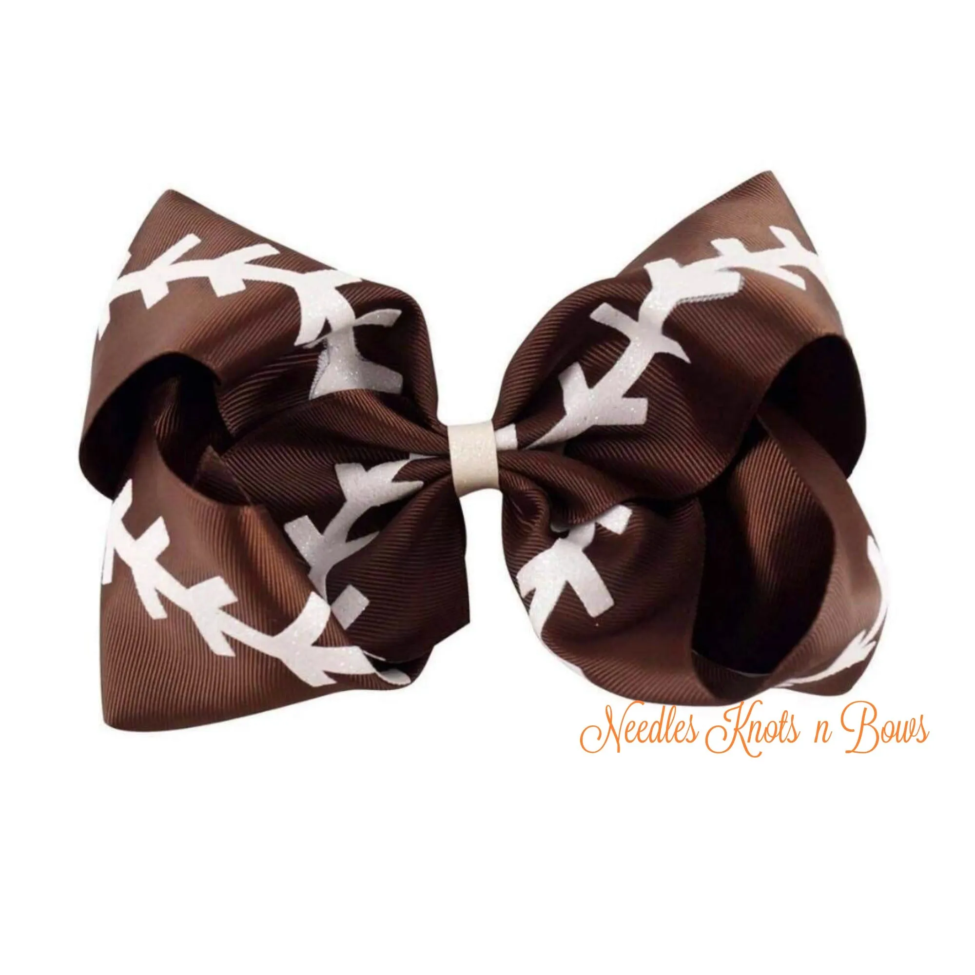 Girls 7" Boutique Football Hair Bow,  Cheer Bow