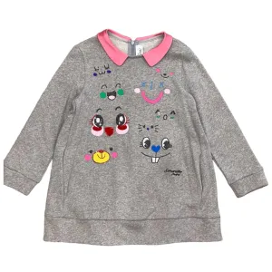 Girls Grey Smiley Dress