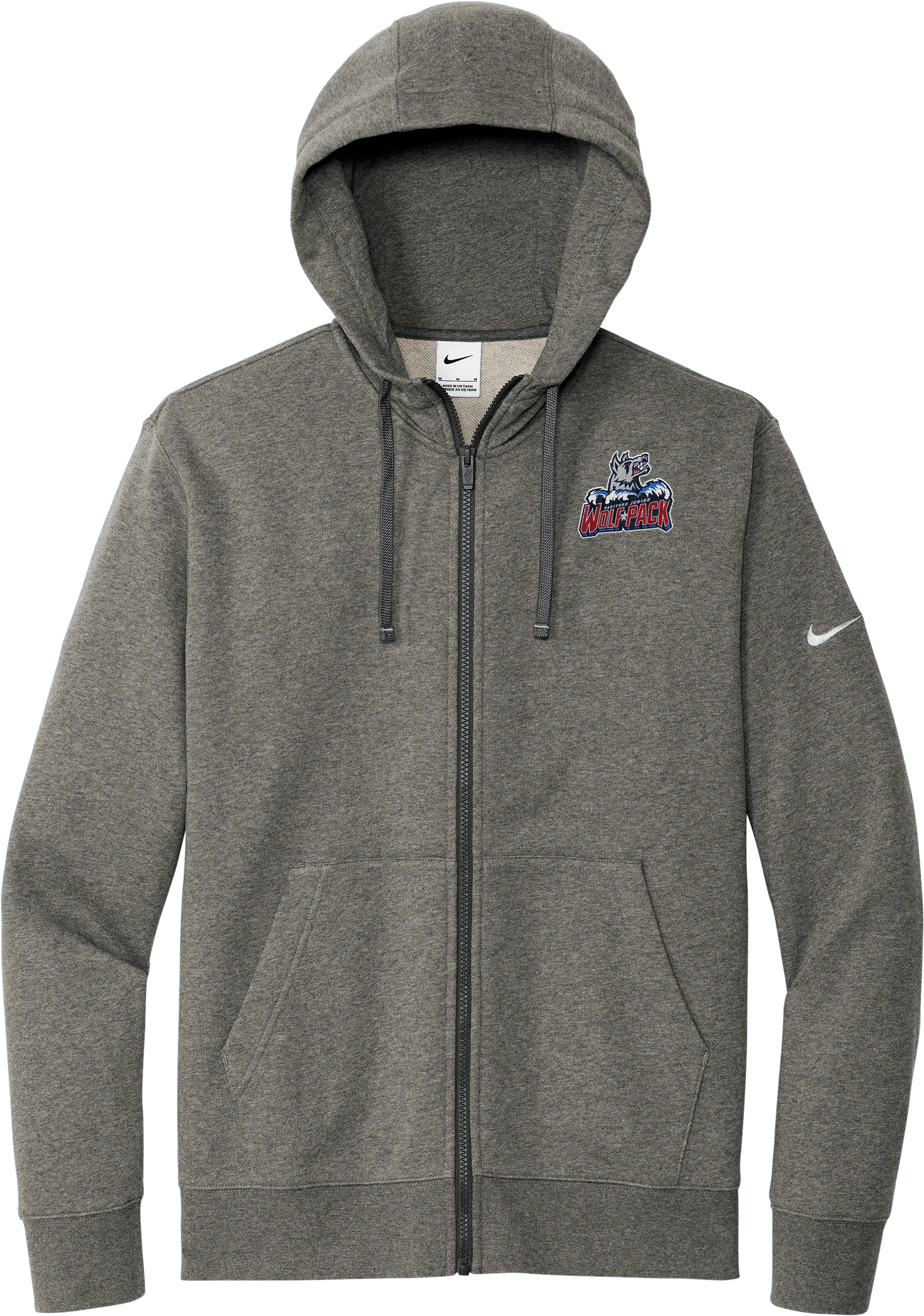 Hartford Jr. Wolfpack Nike Club Fleece Sleeve Swoosh Full-Zip Hoodie