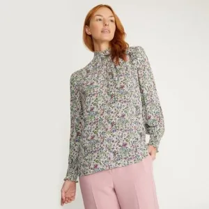 Hedgerow Floral High Neck Blouse