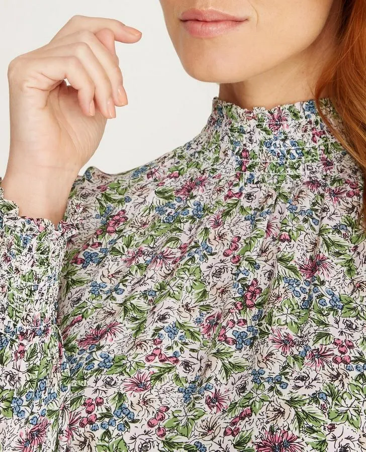 Hedgerow Floral High Neck Blouse