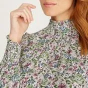 Hedgerow Floral High Neck Blouse