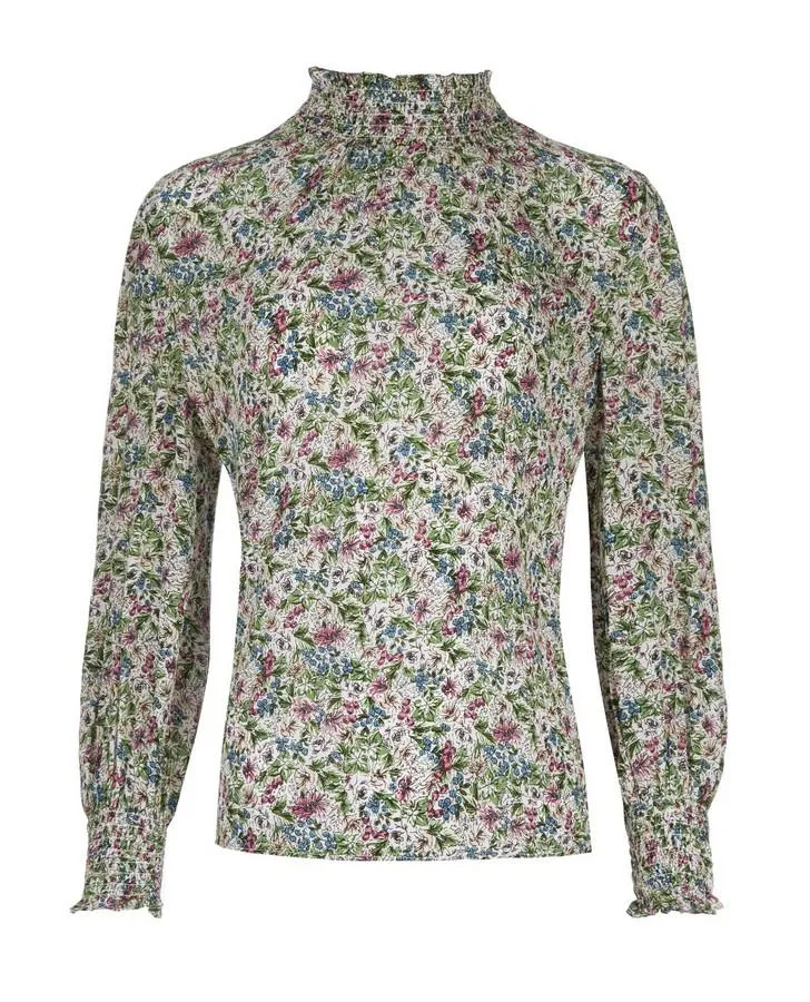 Hedgerow Floral High Neck Blouse