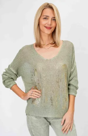 Italian Gold-Leaf OS Lightweight Sweater