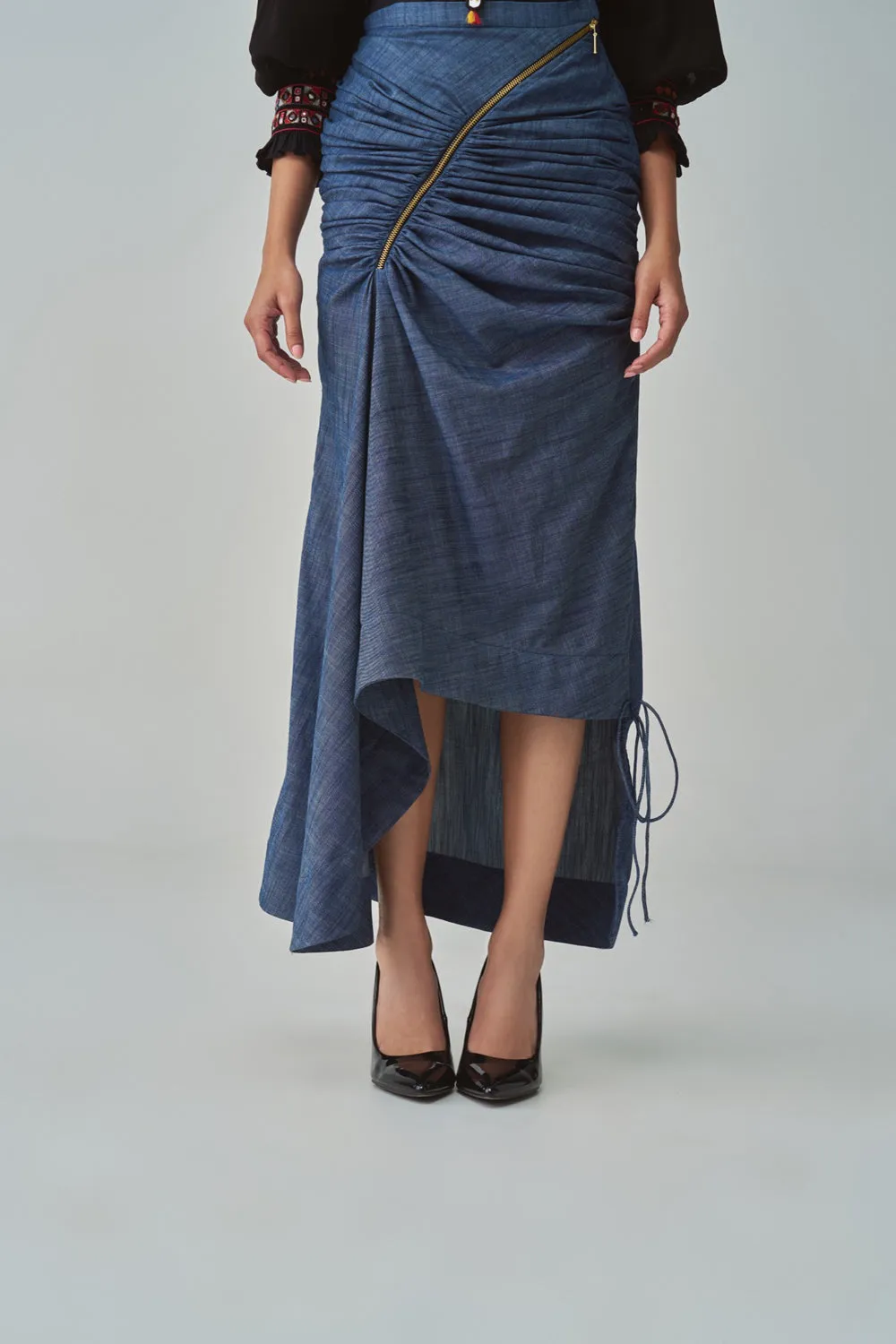 Kesha Asymmetric Gathered Skirt