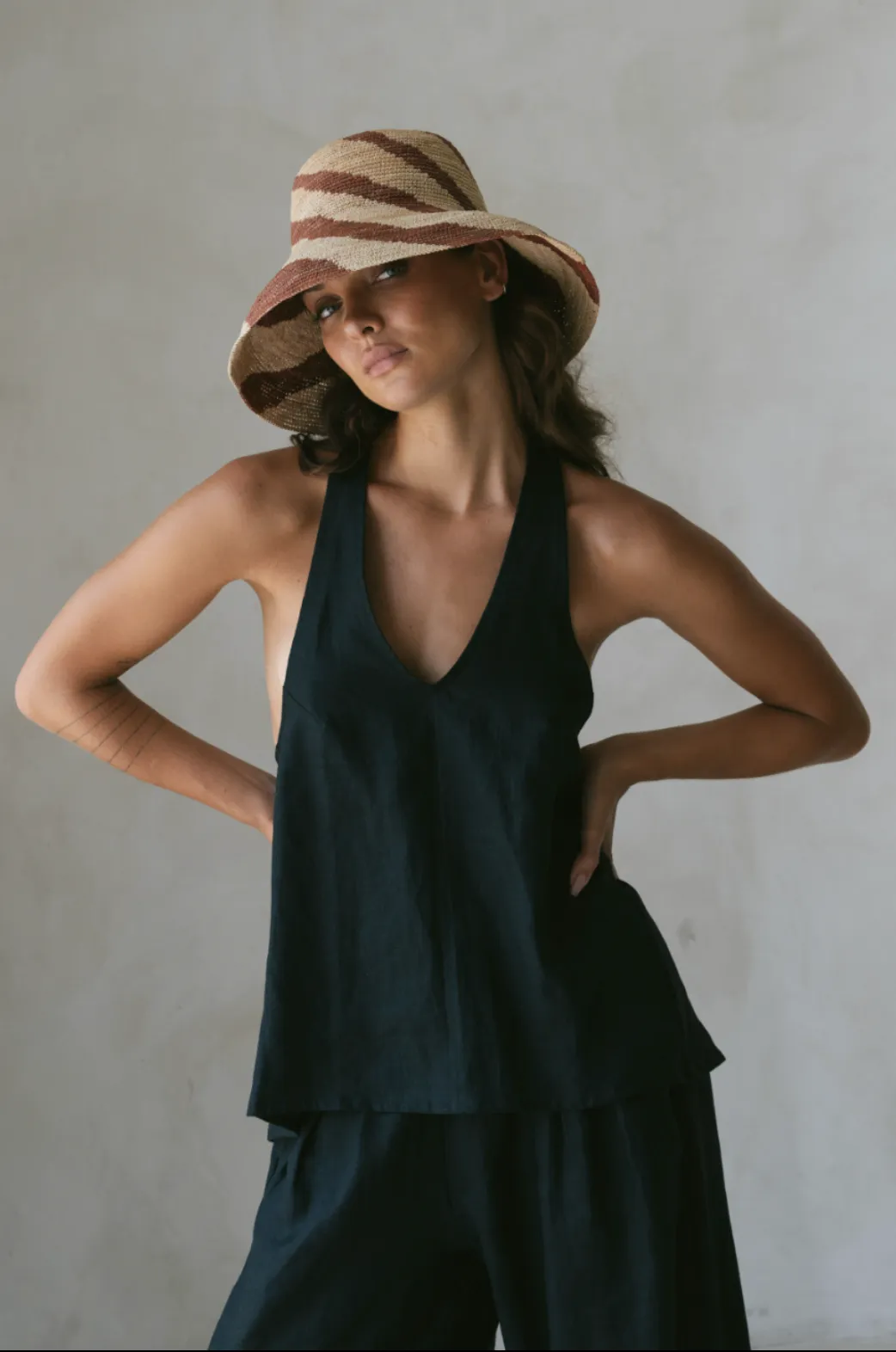 Lani Halter Top Linen - Wholesale