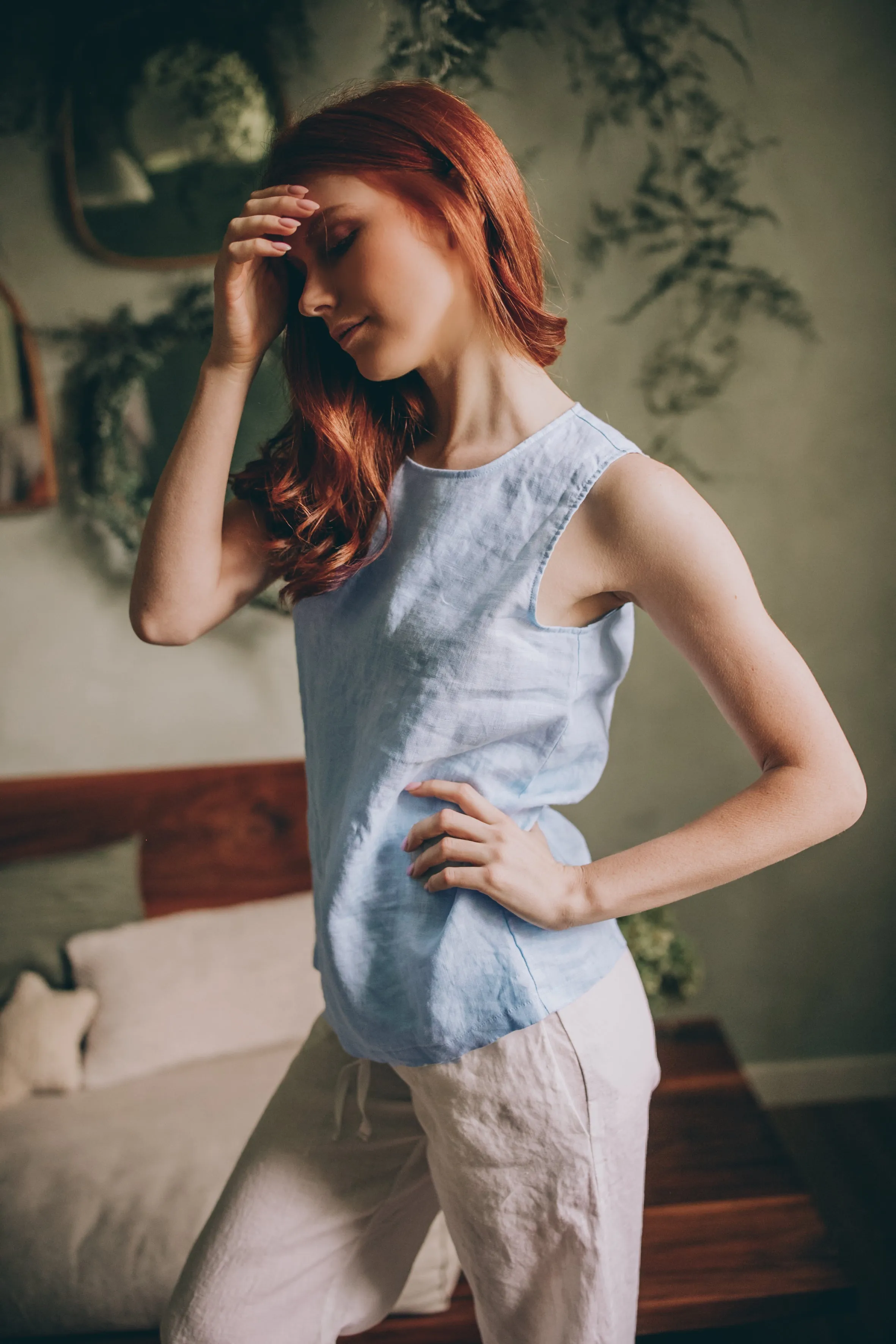 Linen Sleeveless Top