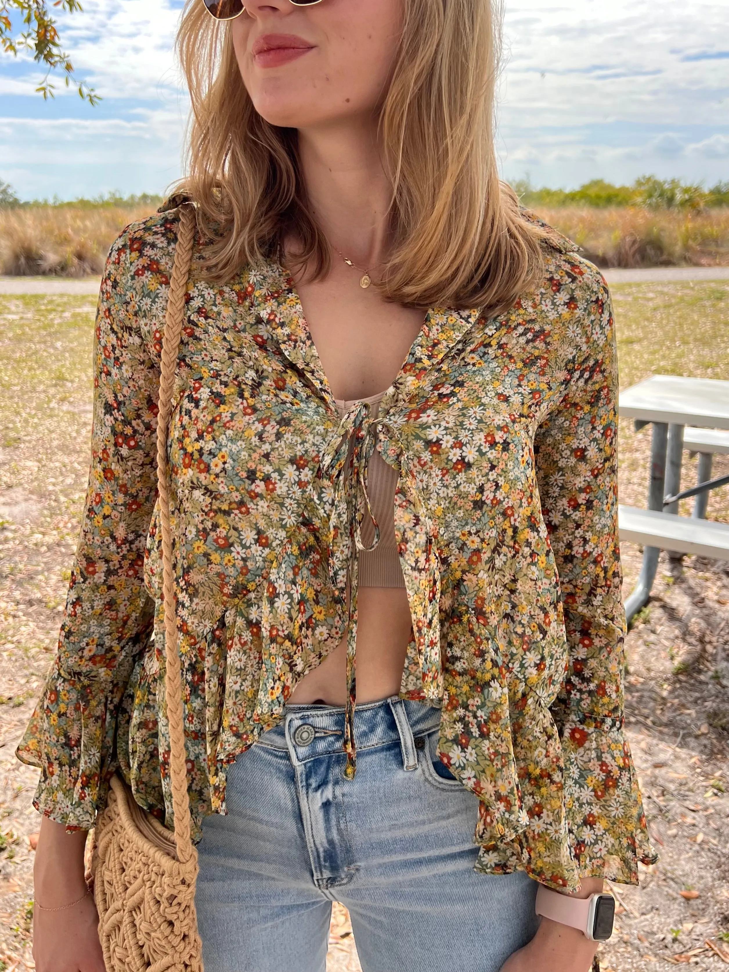 MARI TIE BLOUSE IN FLORAL