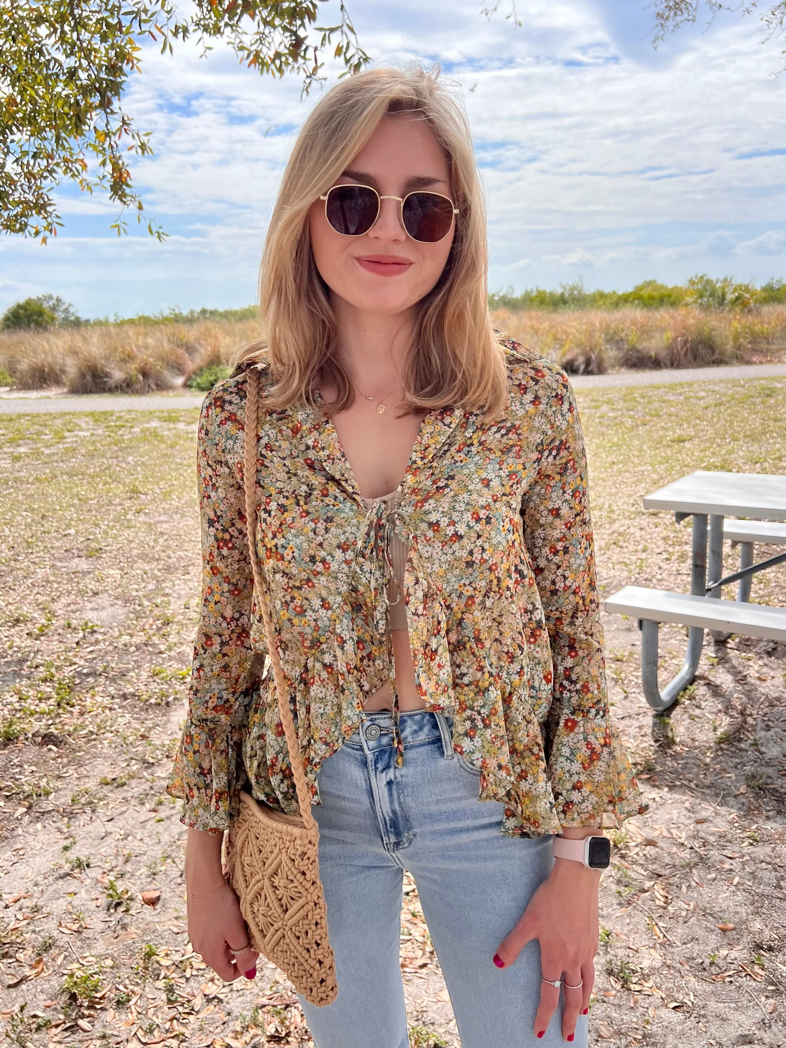 MARI TIE BLOUSE IN FLORAL