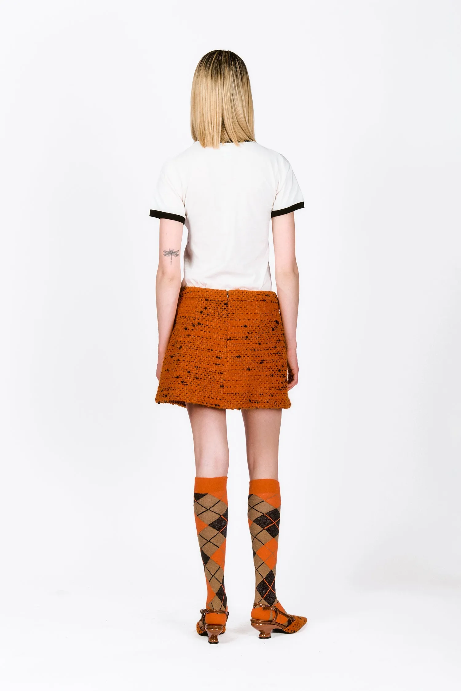 Marmalade Tweed Pleated Mini Skirt