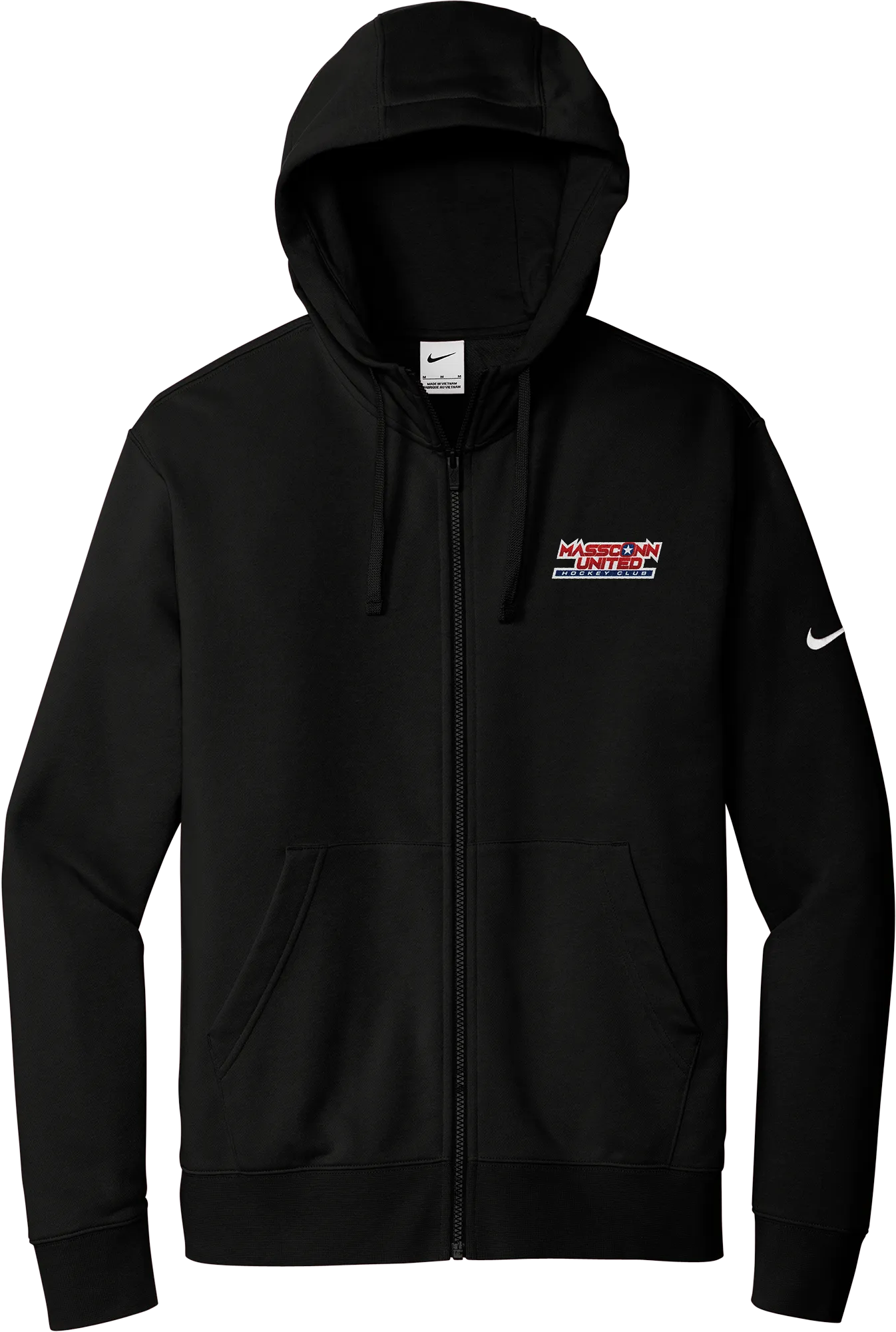 Mass Conn United Nike Club Fleece Sleeve Swoosh Full-Zip Hoodie