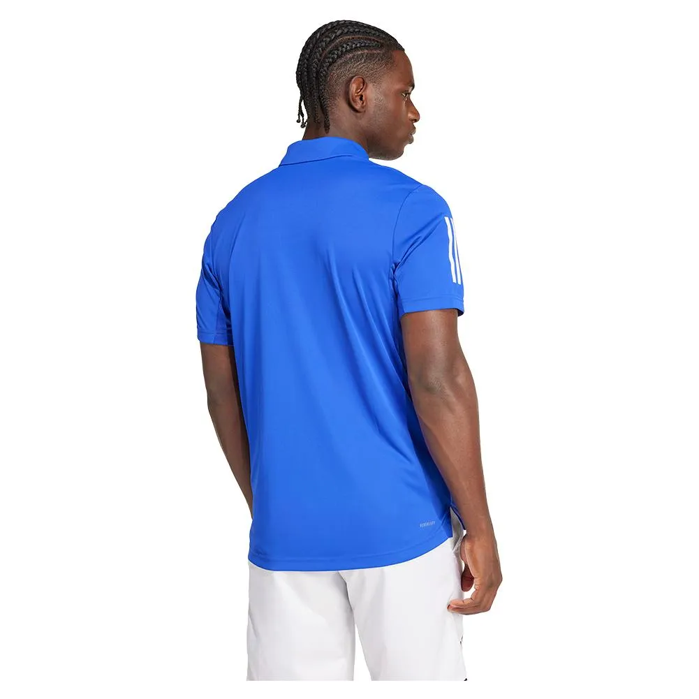 Mens 3 Stripe Tennis Polo Lucid Blue