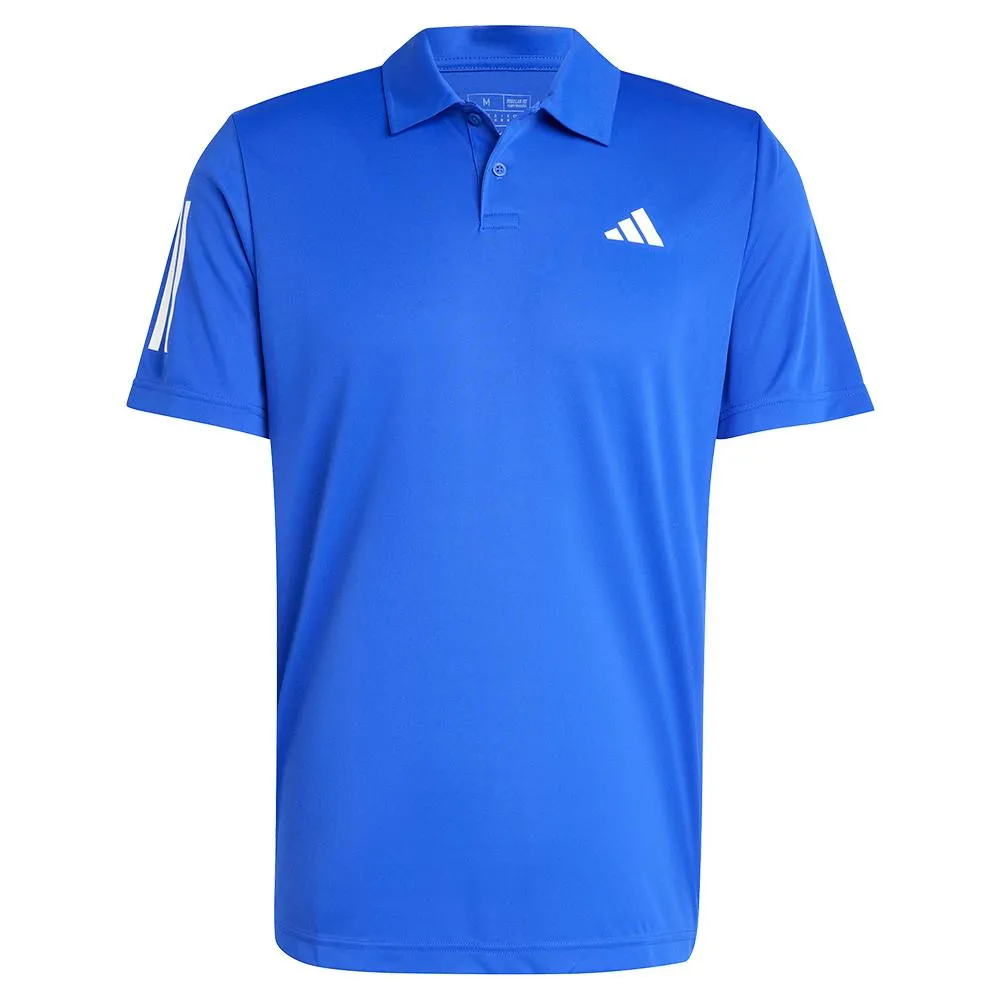 Mens 3 Stripe Tennis Polo Lucid Blue