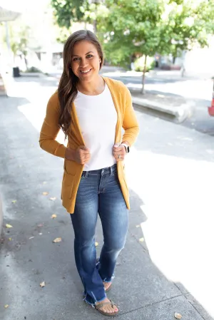 Mustard Raglan Pocket Cardigan