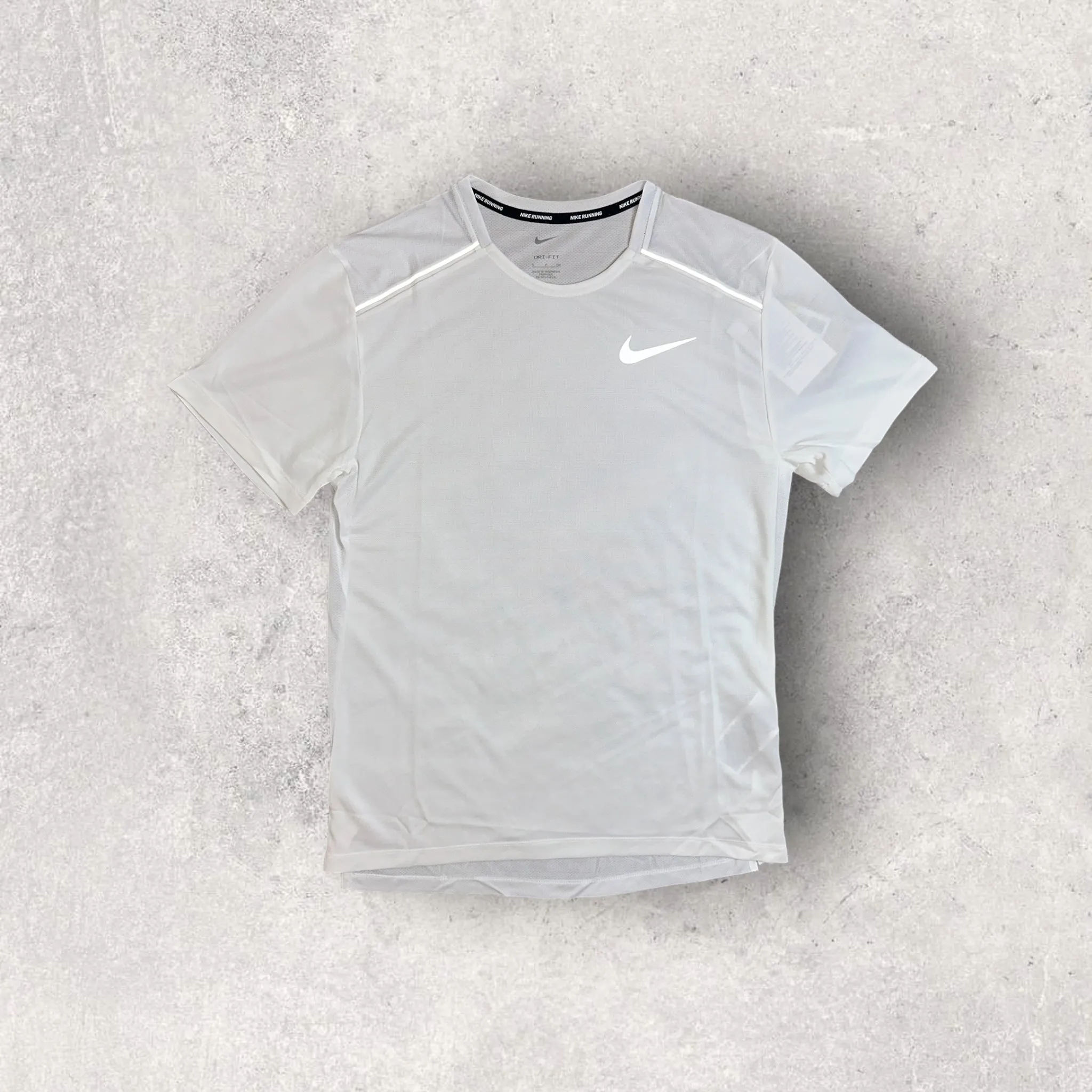 NIKE MILER 1.0 T-SHIRT/SHORT SET - WHITE/BLACK