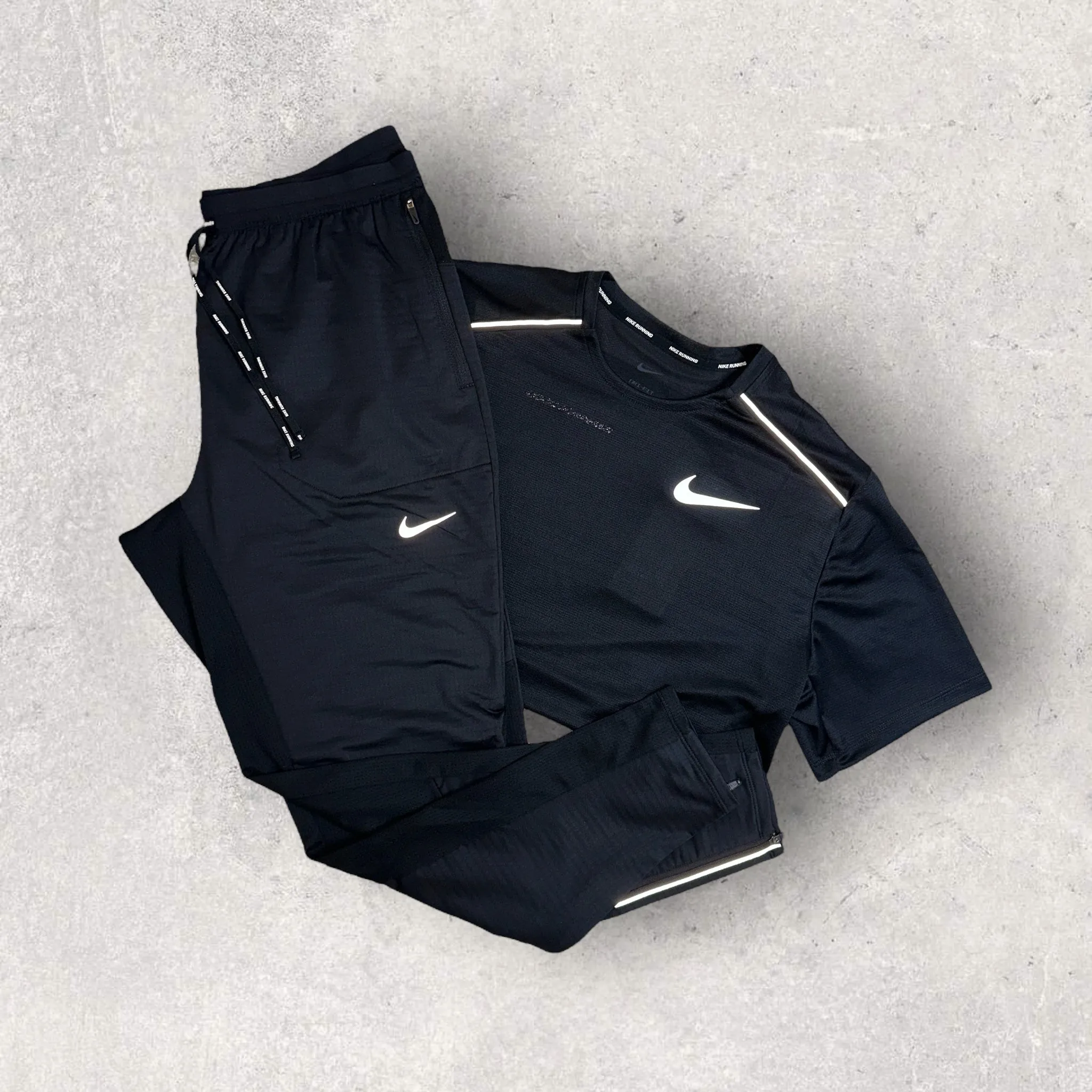 NIKE MILER 1.0 TROUSER SET - BLACK / PHENOM ELITE BLACK PANTS