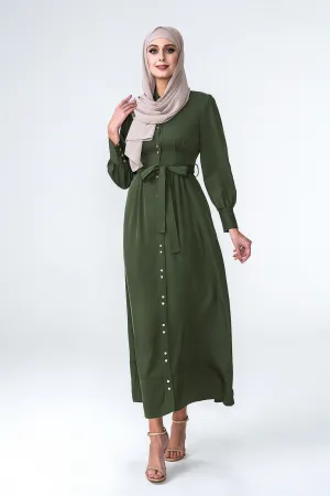 Olive Shirt Dress - Hijab House