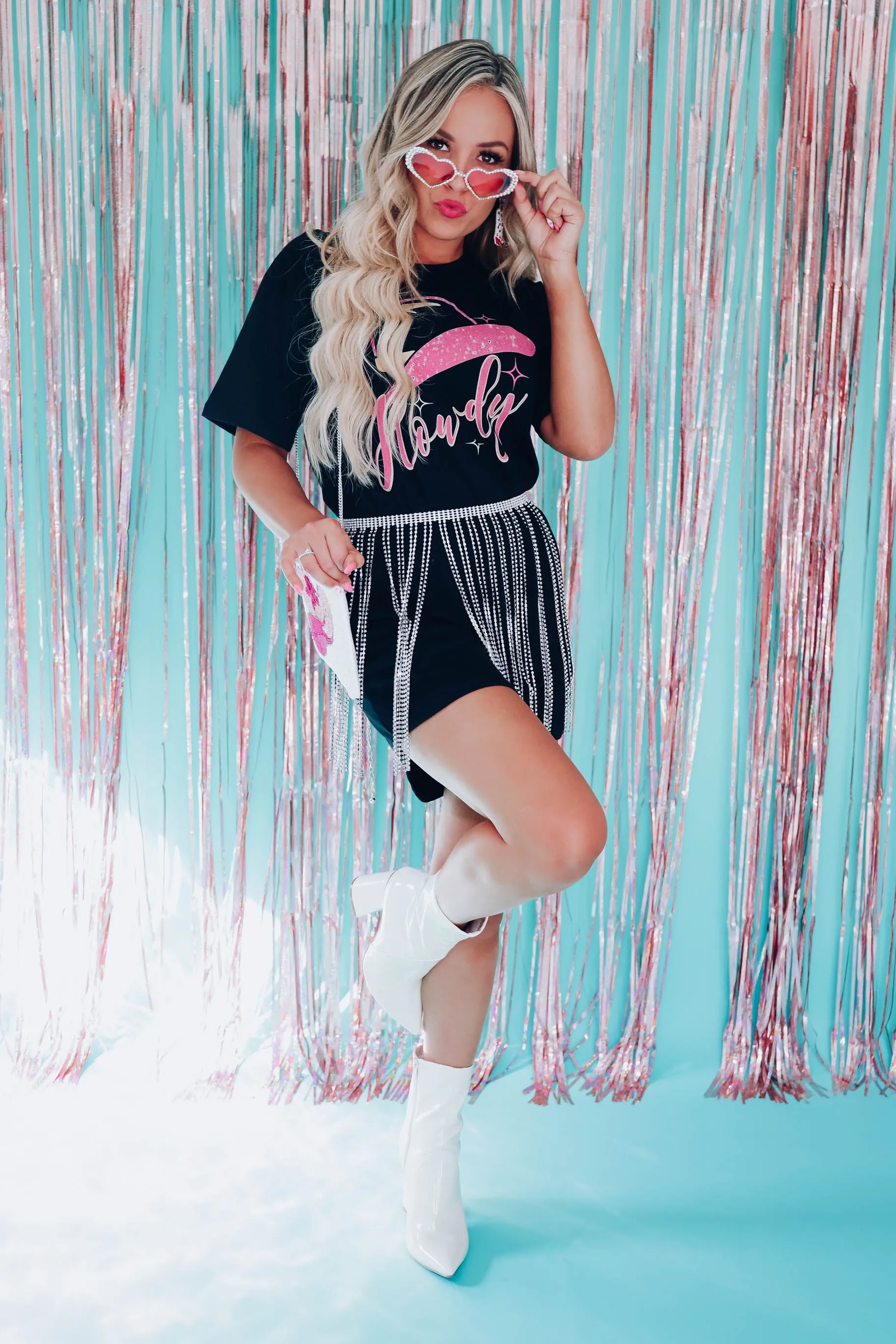 Pink Cowgirl Hat T-shirt Dress