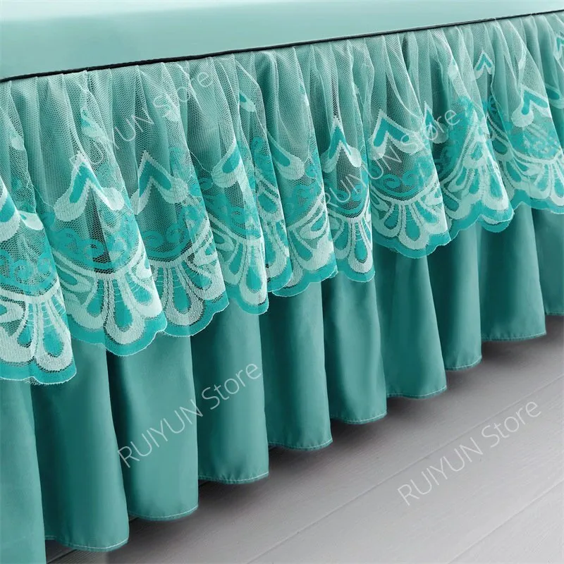 Princess Bed Skirt with Ruffled Lace for Mattress Protection