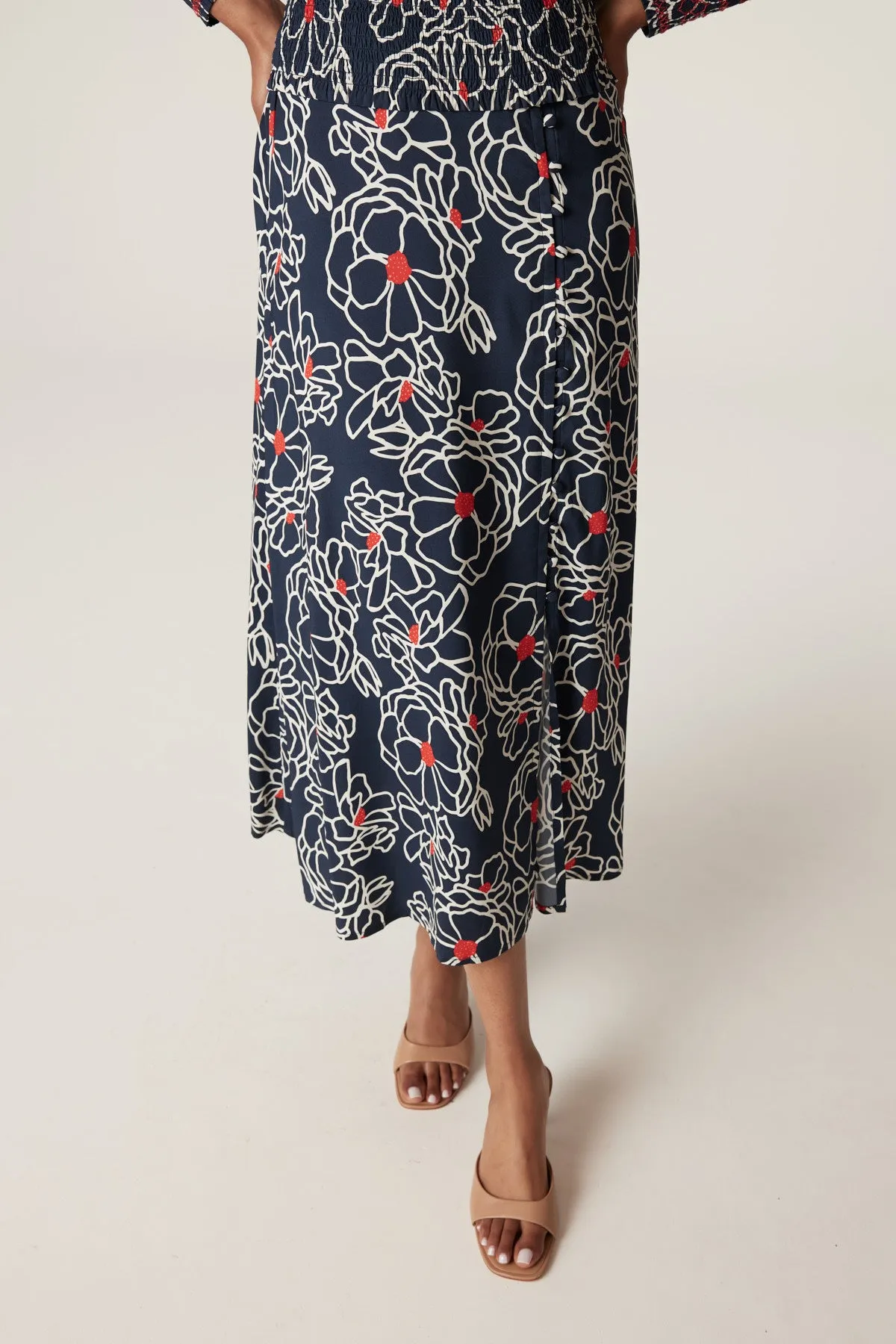 Uma Skirt - Navy Floral